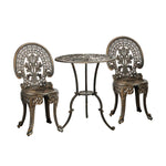 Outdoor Furniture Bistro Set 3pcs Chair Table Cast Aluminium Patio Garden