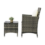 Outdoor Furniture Setting 3 Piece Wicker Bistro Set Patio Chairs Table