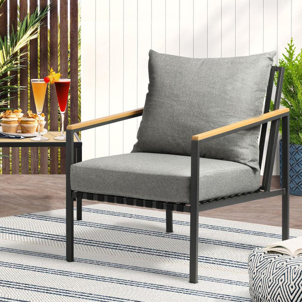 Outdoor Lounge Chairs Patio Furniture Chairs Garden Sofa with Cushions