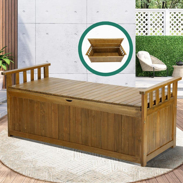  Outdoor Storage Box Garden Bench Wooden Container Chest Toy Cabinet XL