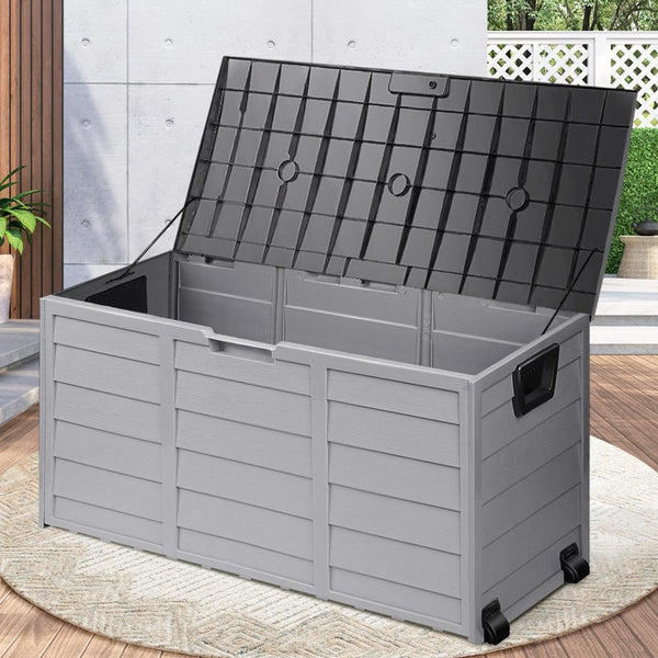  290L Outdoor Storage Box Cabinet Container Garden Shed Deck Tool Lockable