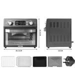 Electric Air Fryer 25L Oven Convection Healthy Free Accessories Silver/Black