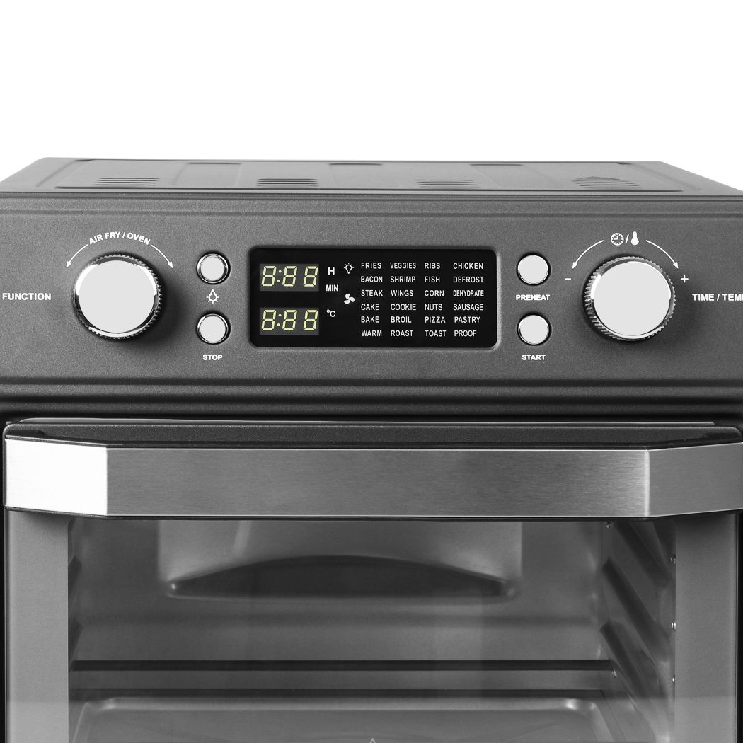 Electric Air Fryer 25L Oven Convection Healthy Free Accessories Silver/Black