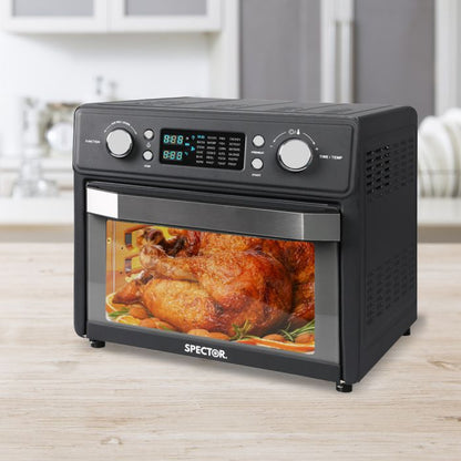 Electric Air Fryer 25L Oven Convection Healthy Free Accessories Silver/Black