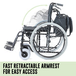 Orthonica Folding Wheelchair Manual Mobility Aid - Senator