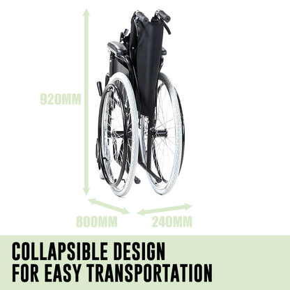 Orthonica Folding Wheelchair Manual Mobility Aid - Senator
