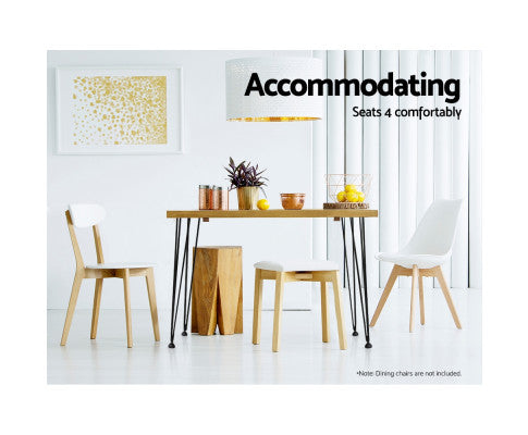 Dining Table 4 Seater Timber Metal