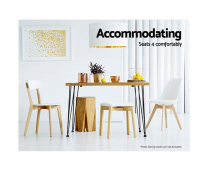 Dining Table 4 Seater Timber Metal