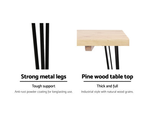 Dining Table 4 Seater Timber Metal