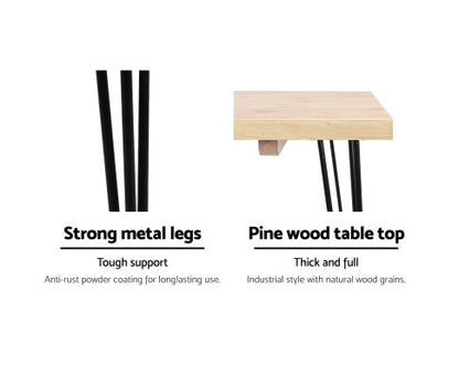 Dining Table 4 Seater Timber Metal