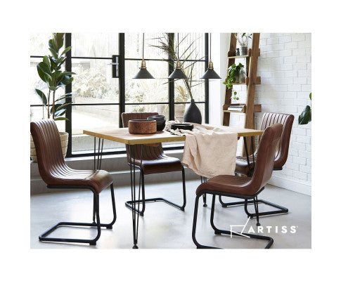 Dining Table 4 Seater Timber Metal