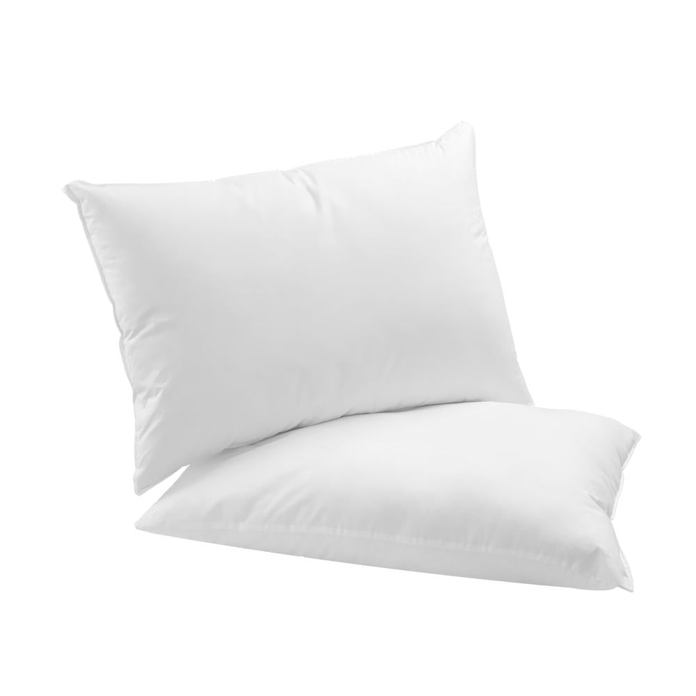 Simple Deals Pillow Duck Feather Down Standard Pillows Cotton Cover - Twin Pack