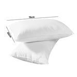 H&L Pillow Duck Feather Down Standard Pillows Cotton Cover - Twin Pack