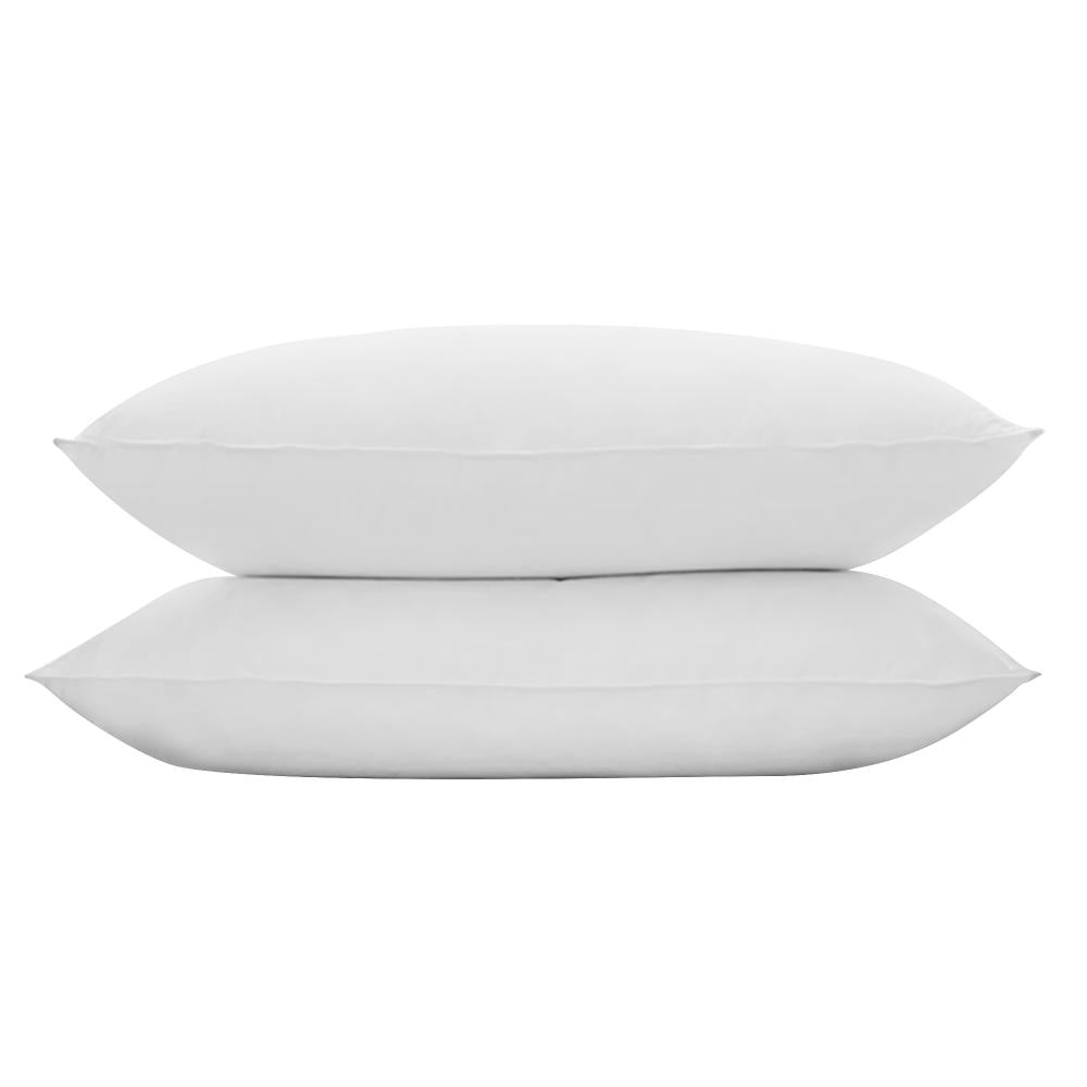 Simple Deals Pillow Duck Feather Down Standard Pillows Cotton Cover - Twin Pack