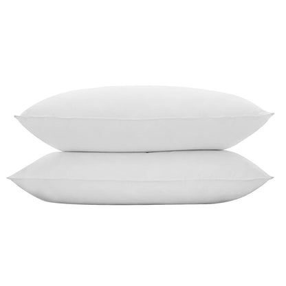 Simple Deals Pillow Duck Feather Down Standard Pillows Cotton Cover - Twin Pack