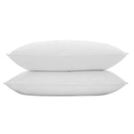 H&L Pillow Duck Feather Down Standard Pillows Cotton Cover - Twin Pack