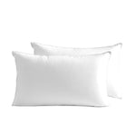 H&L Pillow Goose Feather Down Standard Pillows Cotton Cover - Twin Pack