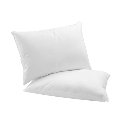 Simple Deals Pillow Goose Feather Down Standard Pillows Cotton Cover - Twin Pack