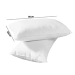 H&L Pillow Goose Feather Down Standard Pillows Cotton Cover - Twin Pack