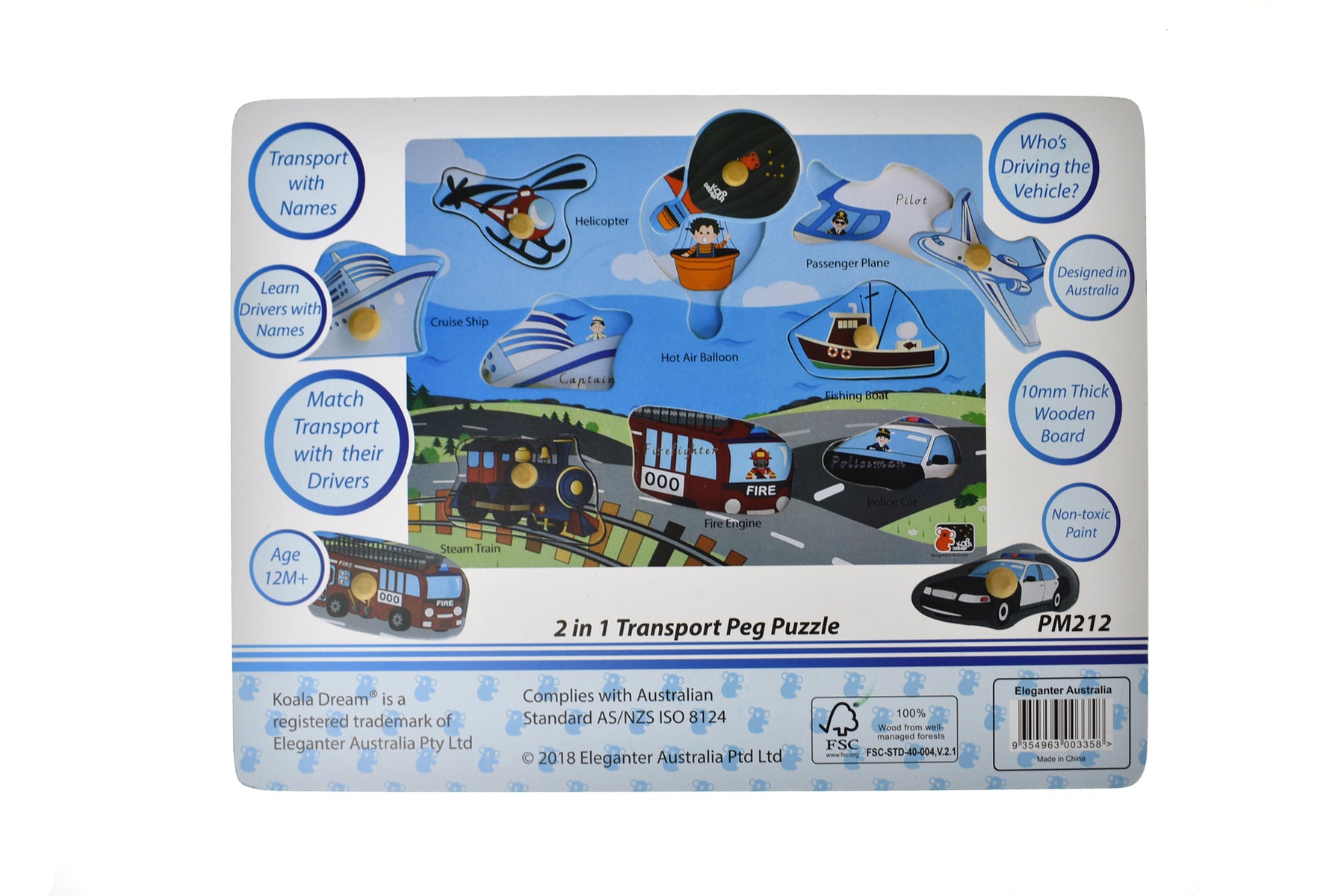 2 in 1 TRANSPORT PEG PUZZLE