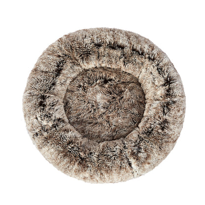 Cat Dog Donut Nest Calming Mat Soft Plush Kennel Coffee L