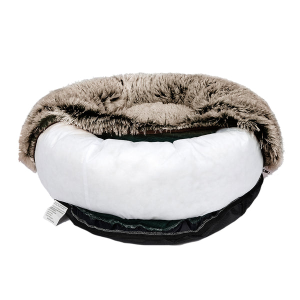 Cat Dog Donut Nest Calming Mat Soft Plush Kennel Coffee L
