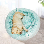 Cat Dog Donut Nest Calming Mat Soft Plush Kennel Teal L