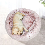 Cat Dog Donut Nest Calming Mat Soft Plush Kennel Pink M