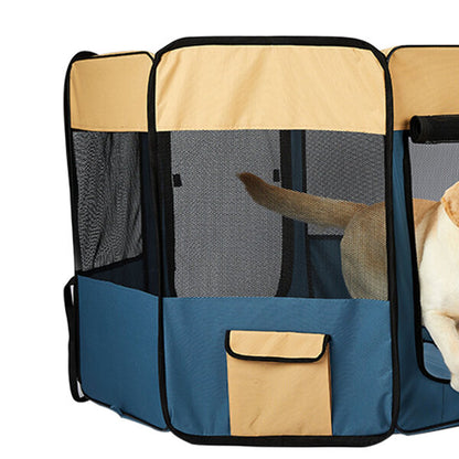 8 Panel Pet Playpen Blue L
