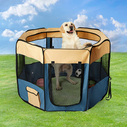 8 Panel Pet Playpen Blue L