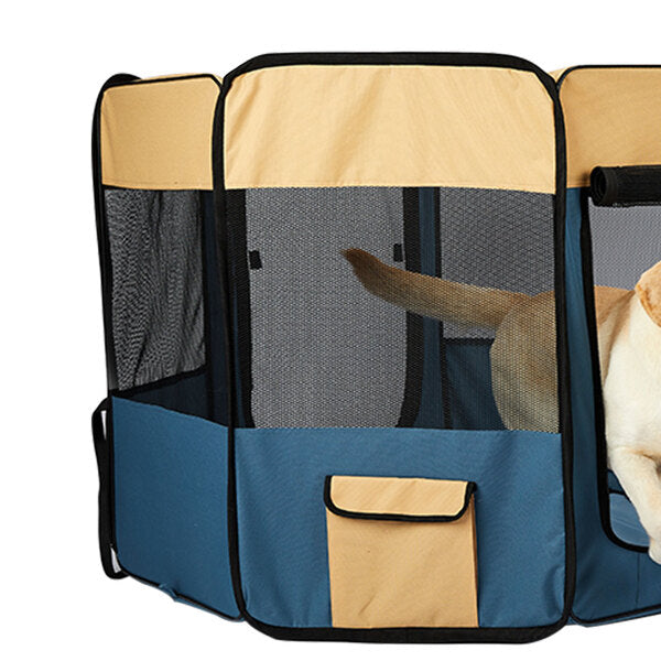 8 Panel Pet Playpen Blue M