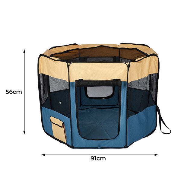 8 Panel Pet Playpen Blue M