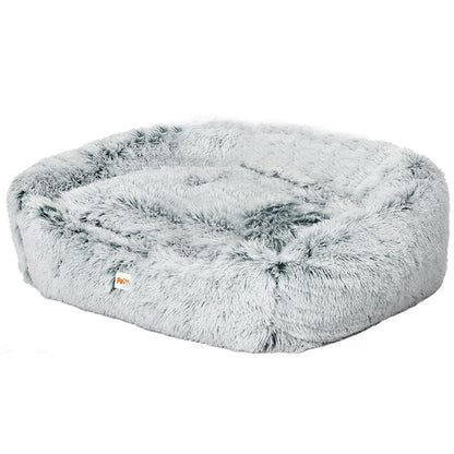 Dog Calming Bed Sleeping Kennel Soft Plush Comfy Memory Foam Teal M