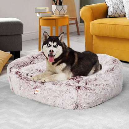Dog Calming Bed Sleeping Kennel Soft Plush Comfy Memory Foam Teal M