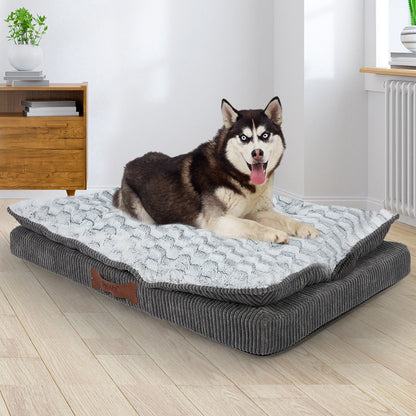 Dog Calming Bed Sleeping Kennel Soft Plush Comfy Memory Foam Mattress M