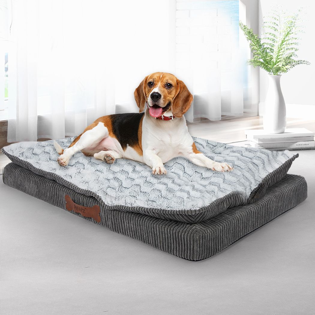 Dog Calming Bed Sleeping Kennel Soft Plush Comfy Memory Foam Mattress S