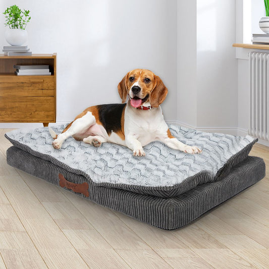 Dog Calming Bed Sleeping Kennel Soft Plush Comfy Memory Foam Mattress S