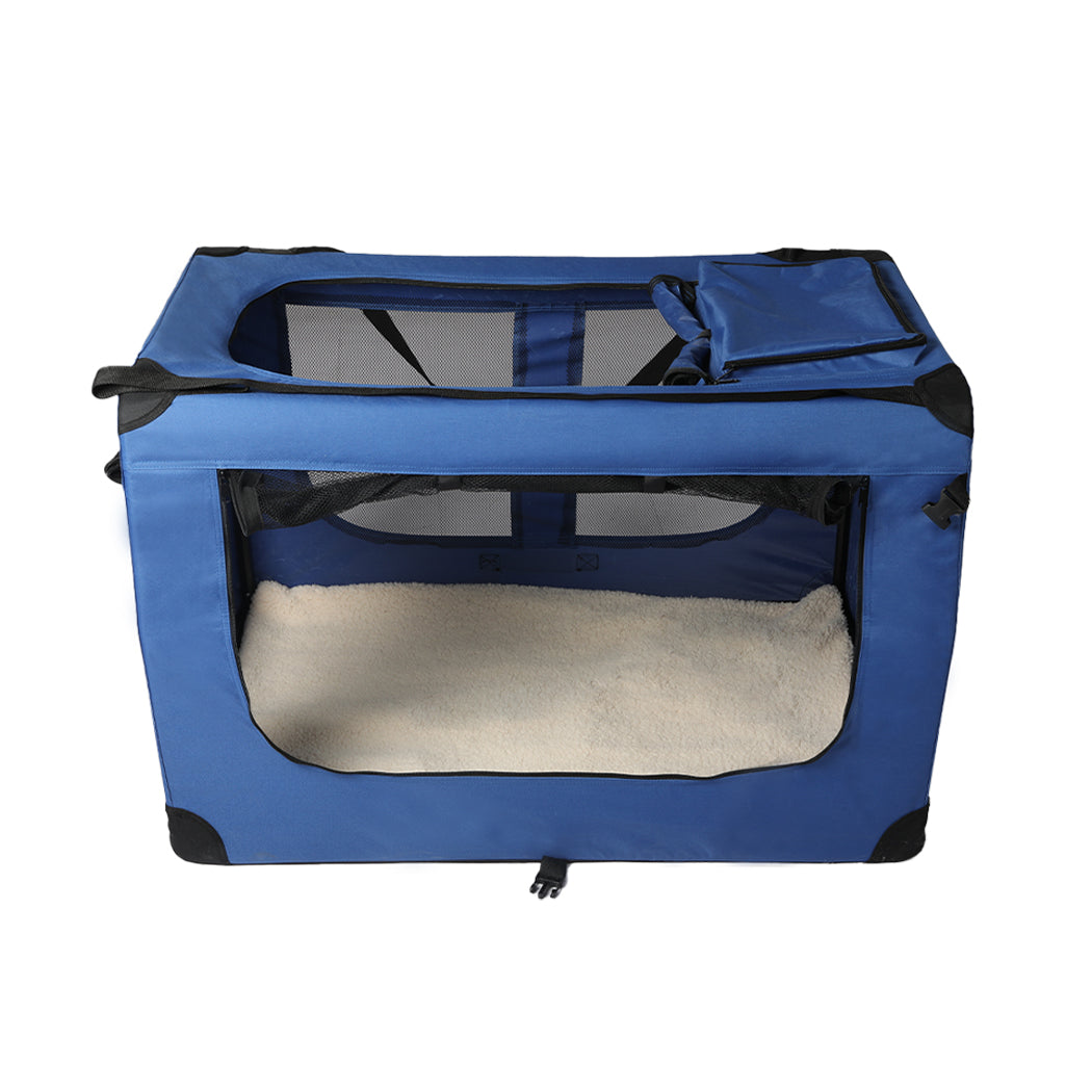 Pet Travel Carrier Kennel Folding Soft Sided Dog Crate For Car Cage Large L