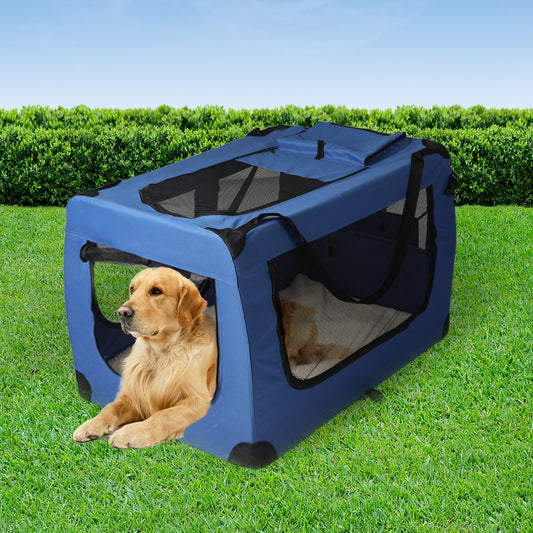 Pet Travel Carrier Kennel Folding Soft Sided Dog Crate For Car Cage Large L