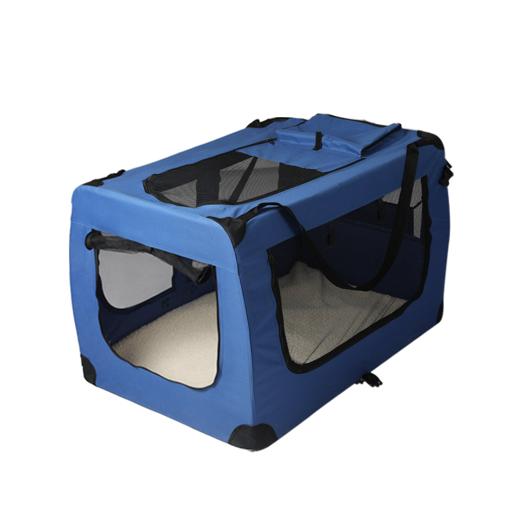 Pet Travel Carrier Kennel Folding Soft Sided Dog Crate For Car Cage Large L