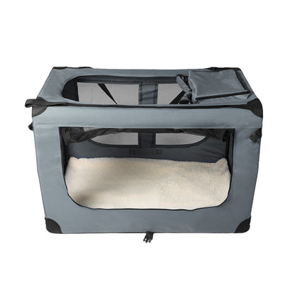 Pet Travel Carrier Kennel Folding Soft Sided Dog Crate For Car Cage Large L