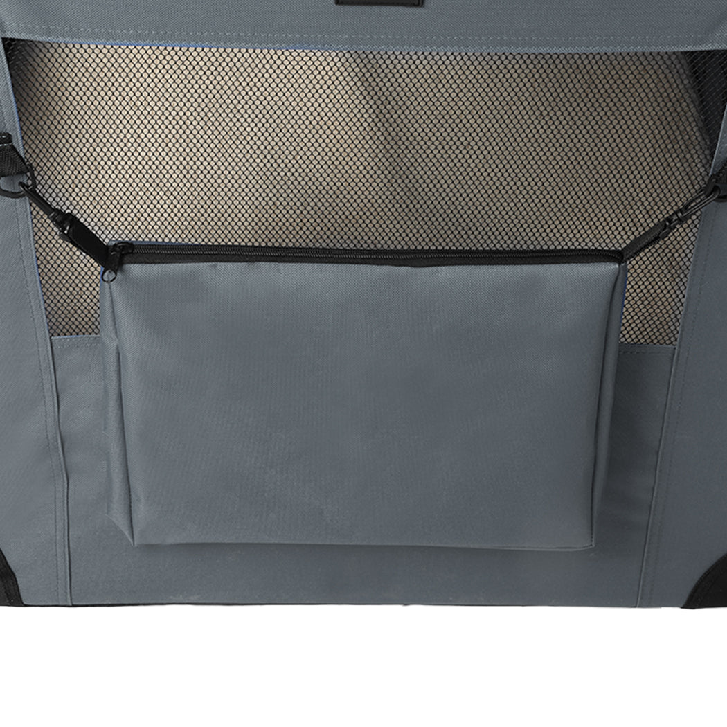 Pet Travel Carrier Kennel Folding Soft Sided Dog Crate For Car Cage Large L