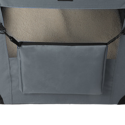 Pet Travel Carrier Kennel Folding Soft Sided Dog Crate For Car Cage Large L