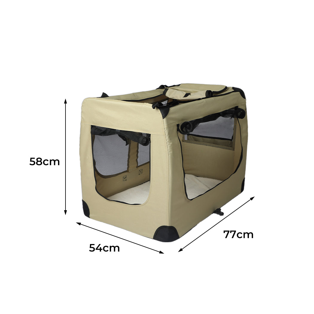 Pet Travel Carrier Kennel Folding Soft Sided Dog Crate For Car Cage Large S