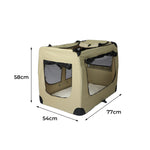 Pet Travel Carrier Kennel Folding Soft Sided Dog Crate For Car Cage Large Khaki S