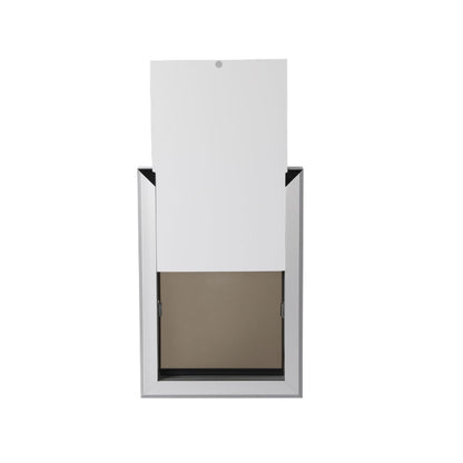 Aluminium Pet Access Door Dog Cat Dual Flexi Flap For Wooden Wall M