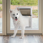 Aluminium Pet Access Door Dog Cat Dual Flexi Flap For Wooden Wall M