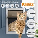 Aluminium Pet Access Door Dog Cat Dual Flexi Flap For Wooden Wall S