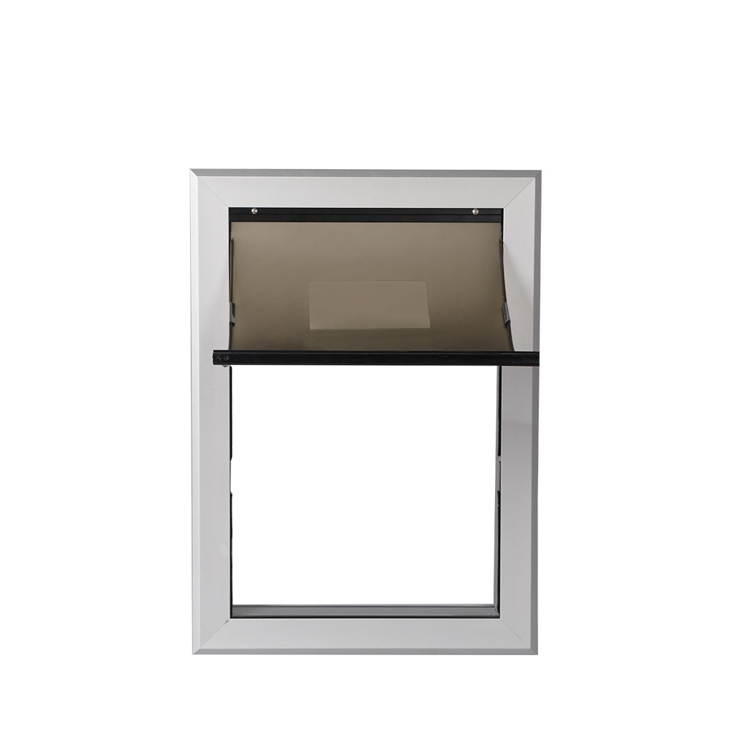 Aluminium Pet Access Door Dog Cat Dual Flexi Flap Wooden Wall Extra Large
