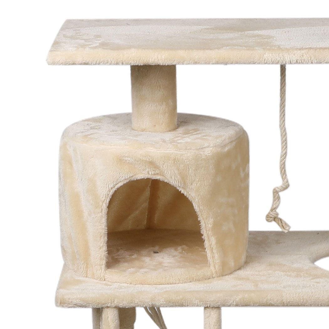 Cat Tree Pet Scratcher Condo Tower Scratching Post Furniture 160cm Grey/ Cream